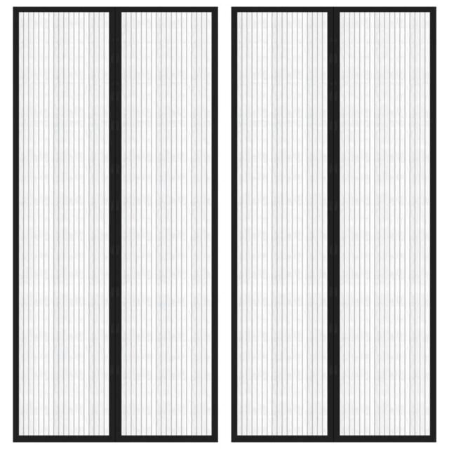 Berkfield Home Insect Door Curtains 2 pcs with Magnet Blocks Black 220x110 cm - image 1