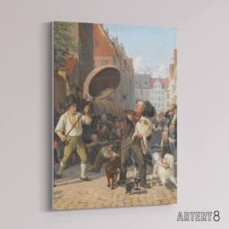 "Artery8 Wilhelm Marstrand Street Scene in the Dog Days Canvas Wall Art Print - Size: W12"" x H16""" - thumbnail 2