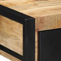 Berkfield Home Console Table 100x35x75 cm Solid Rough Wood Mango in Brown - Size: 100 x 35 x 75 cm - thumbnail 6