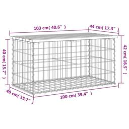 Berkfield Home Garden Bench Gabion Design 103x44x42 cm Impregnated Wood Pine in Brown - Size: 103 x 44 x 42 cm - thumbnail 8