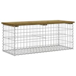 Berkfield Home Garden Bench Gabion Design 103x44x42 cm Impregnated Wood Pine in Brown - Size: 103 x 44 x 42 cm - thumbnail 1