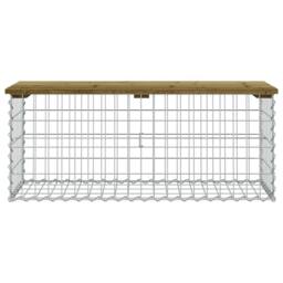 Berkfield Home Garden Bench Gabion Design 103x44x42 cm Impregnated Wood Pine in Brown - Size: 103 x 44 x 42 cm - thumbnail 3