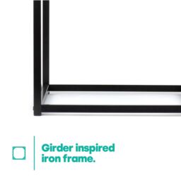 LIVIVO Industrial Concrete Effect Side Table Grey Metal Frame in Light Grey - thumbnail 5