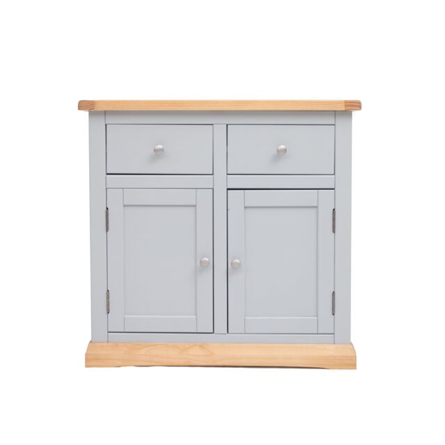 Cabinet Bits Bomporto Light Grey 2 Drawer 2 Door Sideboard Chrome Knob - image 1