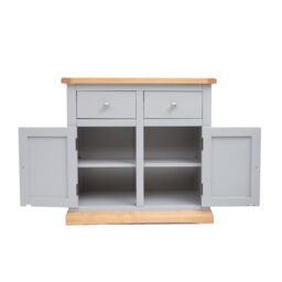 Cabinet Bits Bomporto Light Grey 2 Drawer 2 Door Sideboard Chrome Knob - thumbnail 5