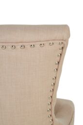 Orsina Linen Dining Chair with Wooden Legs in Beige - thumbnail 5