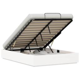 Berkfield Home Ottoman Bed Frame with Storage White 150 x 200 cm - thumbnail 2