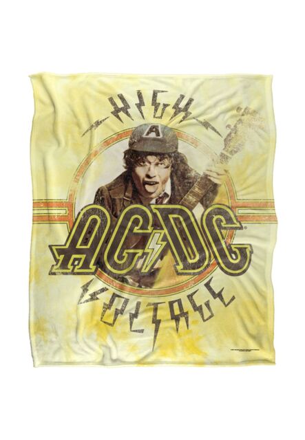 AC/DC ACDC High Voltage Tie Dye Silky Touch Super Soft Throw Blanket 152 X 127 cm in White - image 1