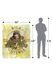 AC/DC ACDC High Voltage Tie Dye Silky Touch Super Soft Throw Blanket 152 X 127 cm in White - thumbnail 5