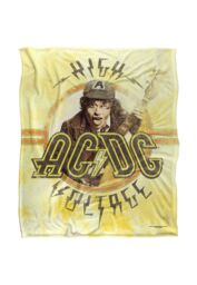 AC/DC ACDC High Voltage Tie Dye Silky Touch Super Soft Throw Blanket 152 X 127 cm in White - thumbnail 1