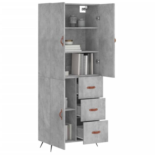 Berkfield Home Highboard Concrete Grey 69.5x34x180 cm Engineered Wood - image 1
