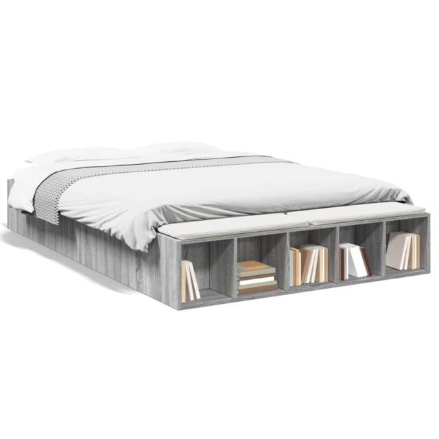 Berkfield Home Bed Frame without Mattress Grey Sonoma 140x200 cm - image 1