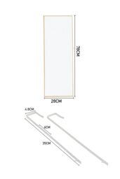 Living and Home 28cm W x 78cm H Gold Metal Frame Wall Mounted Door Mirror - Size: 28 cm W x 78 cm H - thumbnail 3