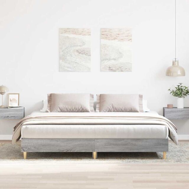 Berkfield Home Bed Frame No Mattress Grey Sonoma 200x200 cm Engineered Wood - image 1