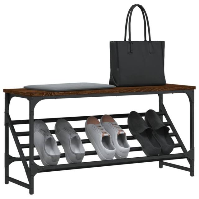 Berkfield Home Shoe Rack Brown Oak 90x30x45 cm Engineered Wood - Size: 90 x 30 x 45 cm - image 1