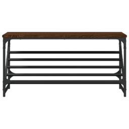 Berkfield Home Shoe Rack Brown Oak 90x30x45 cm Engineered Wood - Size: 90 x 30 x 45 cm - thumbnail 4