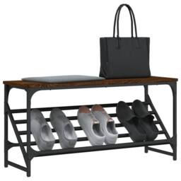 Berkfield Home Shoe Rack Brown Oak 90x30x45 cm Engineered Wood - Size: 90 x 30 x 45 cm - thumbnail 1