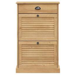 Berkfield Home Shoe Cabinet VIGO 60x35x96 cm Solid Wood Pine in Brown - Size: 60 x 35 x 96 cm - thumbnail 5