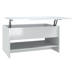 Berkfield Home Coffee Table High Gloss White 80x50x40 cm Engineered Wood - Size: 80 x 50 x 40 cm - thumbnail 2