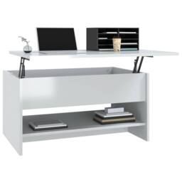 Berkfield Home Coffee Table High Gloss White 80x50x40 cm Engineered Wood - Size: 80 x 50 x 40 cm - thumbnail 4