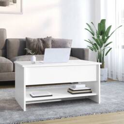 Berkfield Home Coffee Table High Gloss White 80x50x40 cm Engineered Wood - Size: 80 x 50 x 40 cm - thumbnail 3