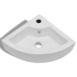 Berkfield Home Wash Basin with Overflow 45x32x12.5 cm White - thumbnail 3