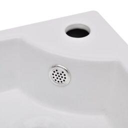 Berkfield Home Wash Basin with Overflow 45x32x12.5 cm White - thumbnail 5
