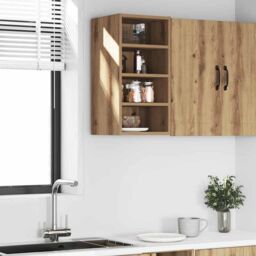 Berkfield Home Hanging Cabinet Artisan Oak 30x29.5x60 cm Engineered Wood in Brown - thumbnail 3