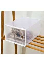 Living and Home 12Pcs White Plastic Foldable Stackable Storage Shoe Boxes - thumbnail 6