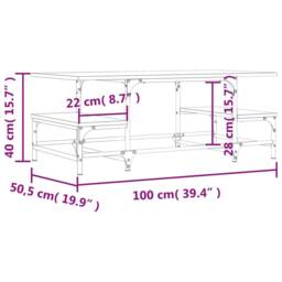 Berkfield Home Decorative Coffee Table Black 100x50.5x40 cm Engineered Wood - thumbnail 9