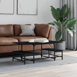 Berkfield Home Decorative Coffee Table Black 100x50.5x40 cm Engineered Wood - thumbnail 2