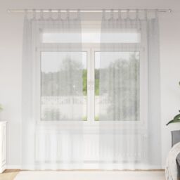 Berkfield Home Curtains with Curtains 2 pcs Light gray 140 x 225 cm Polyester - thumbnail 1