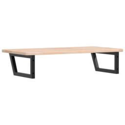 Berkfield Home Basin Shelf Wall Mounted Steel & Solid Wood Oak in Light Brown - thumbnail 6