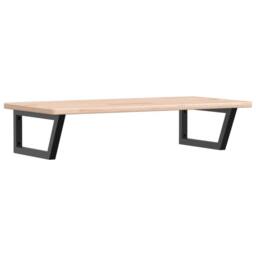Berkfield Home Basin Shelf Wall Mounted Steel & Solid Wood Oak in Light Brown