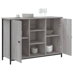 Berkfield Home Sideboard Grey Sonoma 100x35x70 cm Engineered Wood - Size: 100 x 35 x 70 cm - thumbnail 4