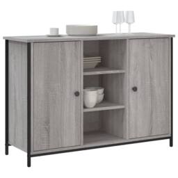 Berkfield Home Sideboard Grey Sonoma 100x35x70 cm Engineered Wood - Size: 100 x 35 x 70 cm - thumbnail 3