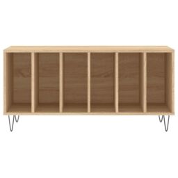 Berkfield Home Record Cabinet Sonoma Oak 100x38x48 cm Engineered Wood in Brown - Size: 100 x 38 x 48 cm - thumbnail 4