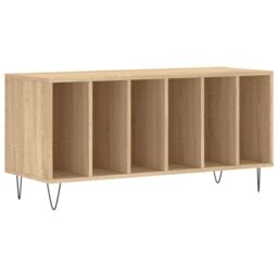 Berkfield Home Record Cabinet Sonoma Oak 100x38x48 cm Engineered Wood in Brown - Size: 100 x 38 x 48 cm - thumbnail 2