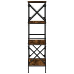 Berkfield Home Bookcase 4-Tier Smoked Oak 59x35x132 cm Engineered Wood in Brown - Size: 59 x 35 x 132 cm - thumbnail 5