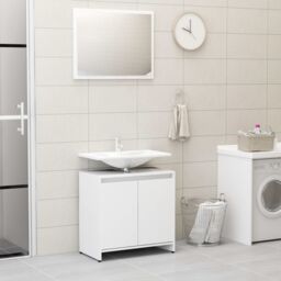 Berkfield Home 3 Piece Bathroom Furniture Set White Engineered Wood - thumbnail 6