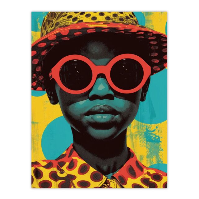 "Artery8 Wall Art Print Pop Art 60's Woman in Red Shades Bold Fun Drawing Poster - Size: W12"" x H16""" - image 1