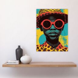 "Artery8 Wall Art Print Pop Art 60's Woman in Red Shades Bold Fun Drawing Poster - Size: W12"" x H16""" - thumbnail 4