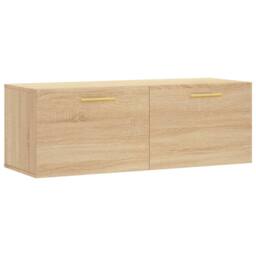 Berkfield Home Wall Cabinet Sonoma Oak 100x36.5x35 cm Engineered Wood in Light Brown - thumbnail 3