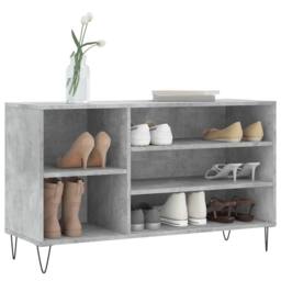Berkfield Home Shoe Cabinet Concrete Grey 102x36x60 cm Engineered Wood - Size: 102 x 36 x 60 cm - thumbnail 3