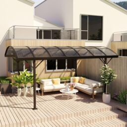 5 x 3(m) Garden Aluminium Pergola Gazebo Carport w/ Polycarbonate Roof - thumbnail 3