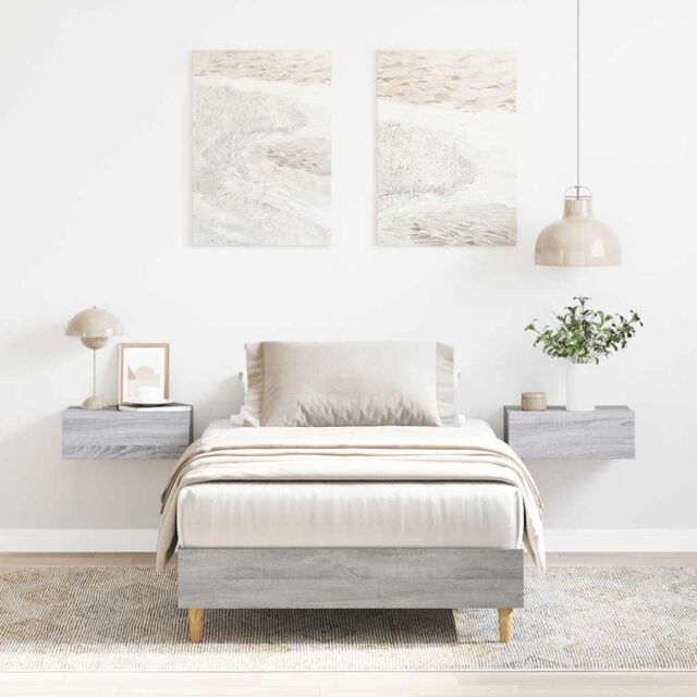 Berkfield Home Bed Frame No Mattress Grey Sonoma 75x190 cm Small Single Engineered Wood - image 1