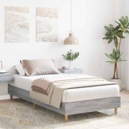Berkfield Home Bed Frame No Mattress Grey Sonoma 75x190 cm Small Single Engineered Wood - thumbnail 3