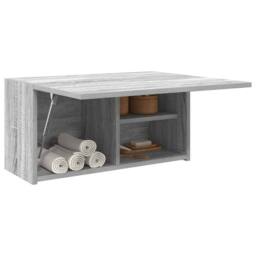 Berkfield Home Decorative Bathroom Wall Cabinet Grey Sonoma 60x25x30 cm Engineer - Size: 60 x 25 x 30 cm - thumbnail 4