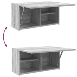 Berkfield Home Decorative Bathroom Wall Cabinet Grey Sonoma 60x25x30 cm Engineer - Size: 60 x 25 x 30 cm - thumbnail 9
