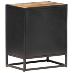 Berkfield Home Beautiful Bedside Cabinet 40x30x50 cm Rough Mango Wood & Natura in Brown - Size: 40 x 30 x 50 cm - thumbnail 5